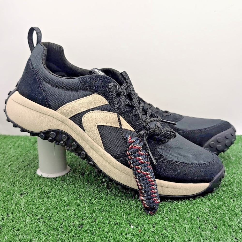 KEEN Leather  Shoes Mens 12 M Black/Birch Retro Jogger Walking Sneakers KS86 New